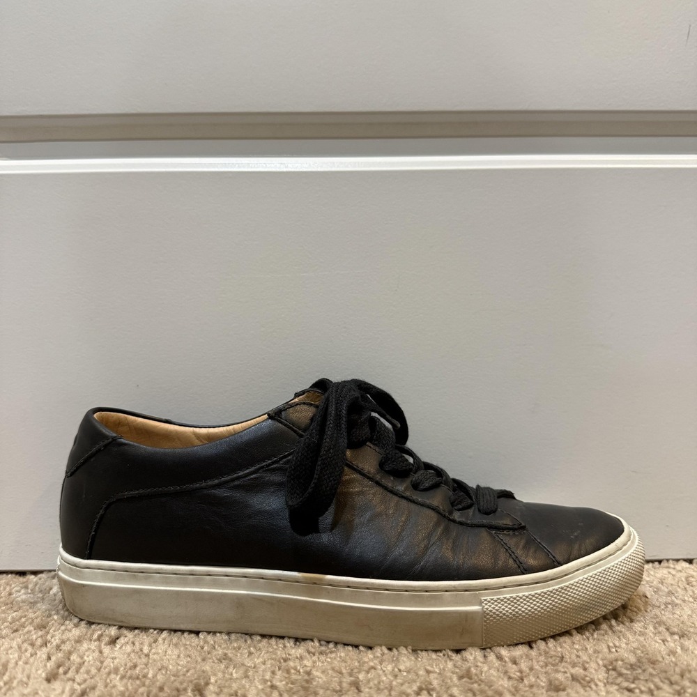 Koio Shoes Womens Size 6 Black Leather Low Top Made In Italy Sneakers Casual